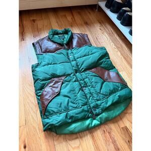 Schott Down Western Vest Size M Green